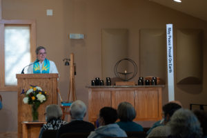 Rev. Heather on the Chancel