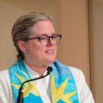 Rev. Heather in the pulpit