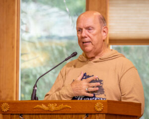 Rick Welk, Lay Leader, tells his T-Shirt story and a boyhood adventure at Turkey Point on the Elk River.